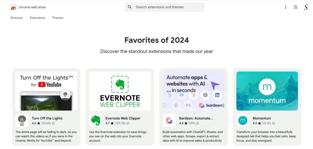 Chrome Web Store Favorites of 2024