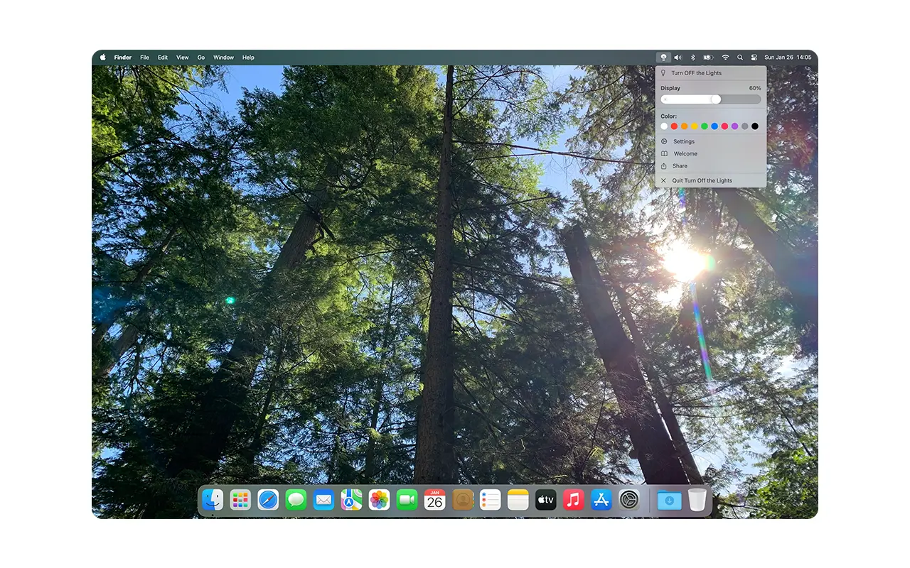 Turn Off the Lights for Desktop Mac Screen 1