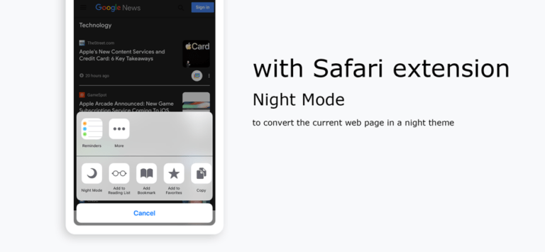 night mode safari
