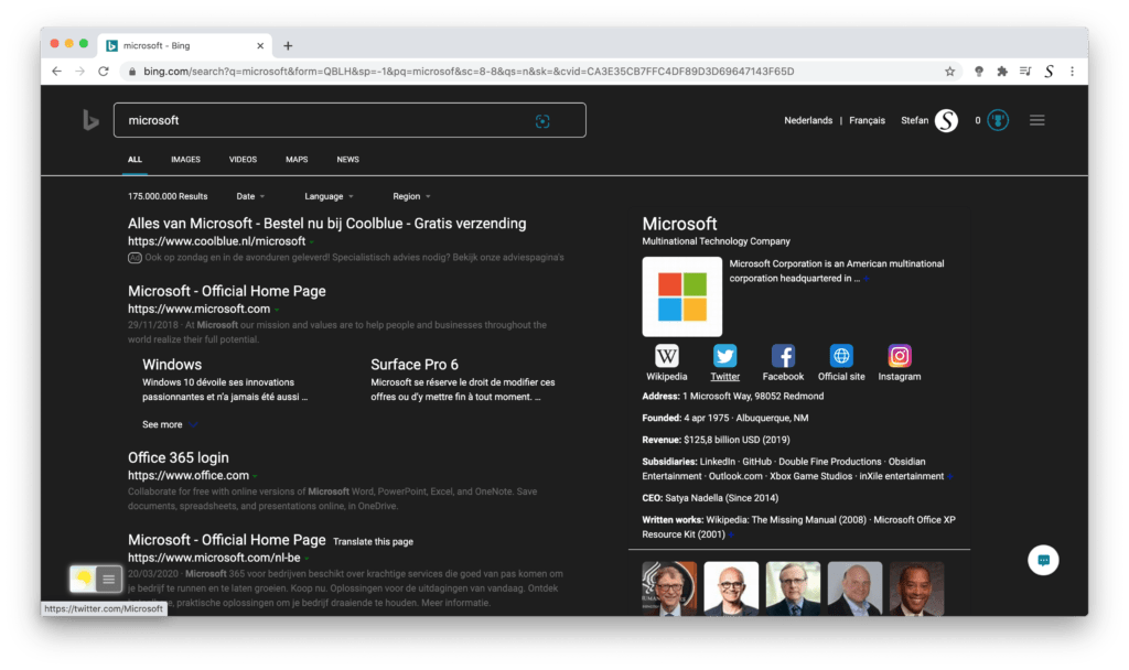 how to give bing dark mode