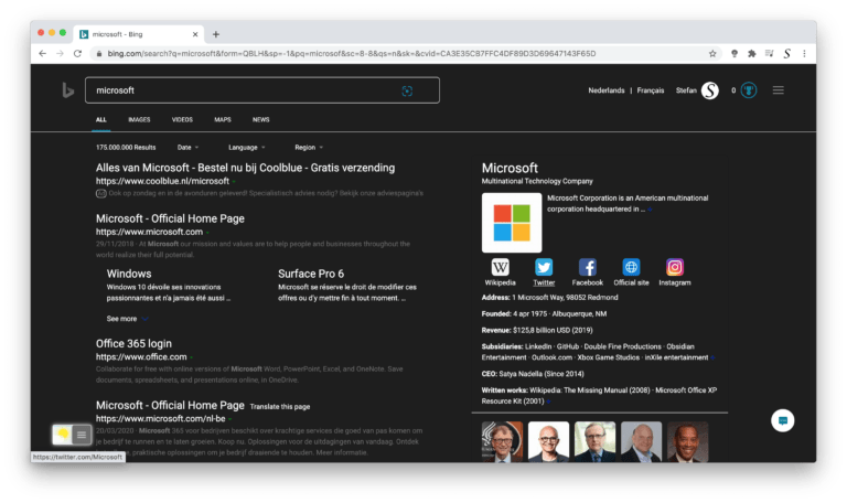 bing browser dark mode