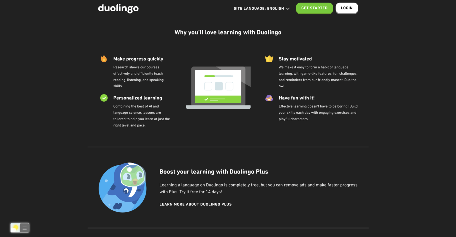 Duolingo dark mode